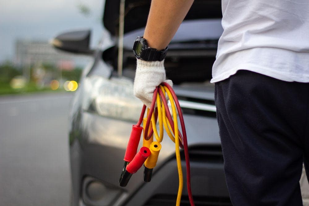 Jumper cables for roadside help